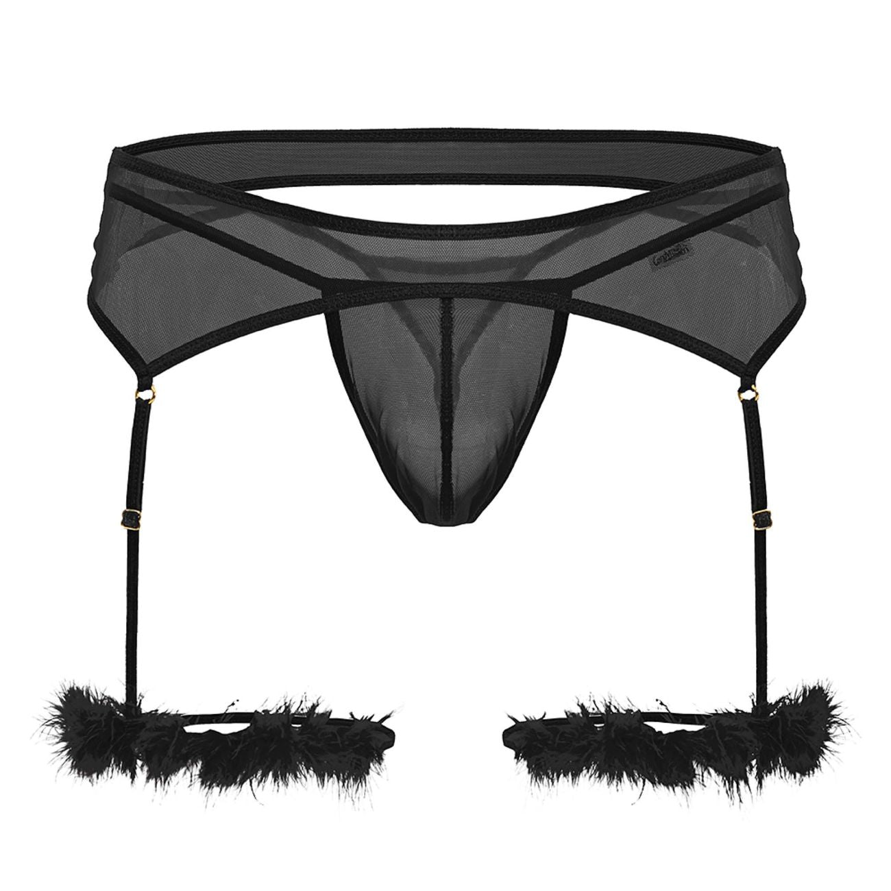 CandyMan 99806 Mesh-Strumpfband-Outfit, Farbe Schwarz