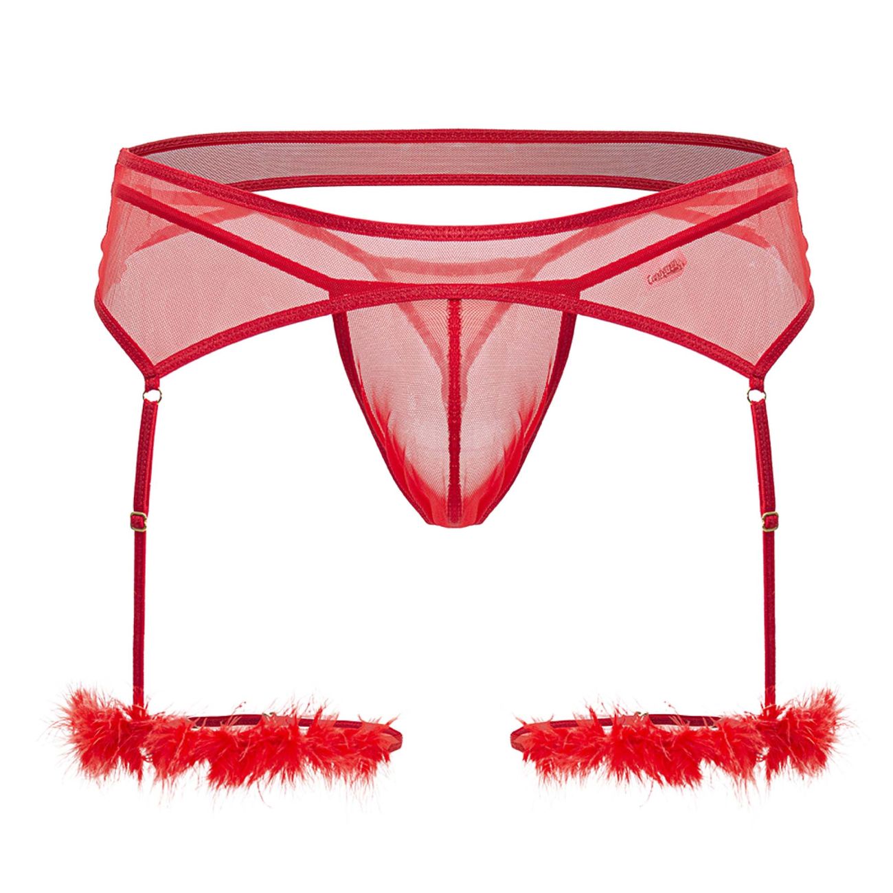 CandyMan 99806 Mesh-Strumpfband-Outfit, Farbe Rot
