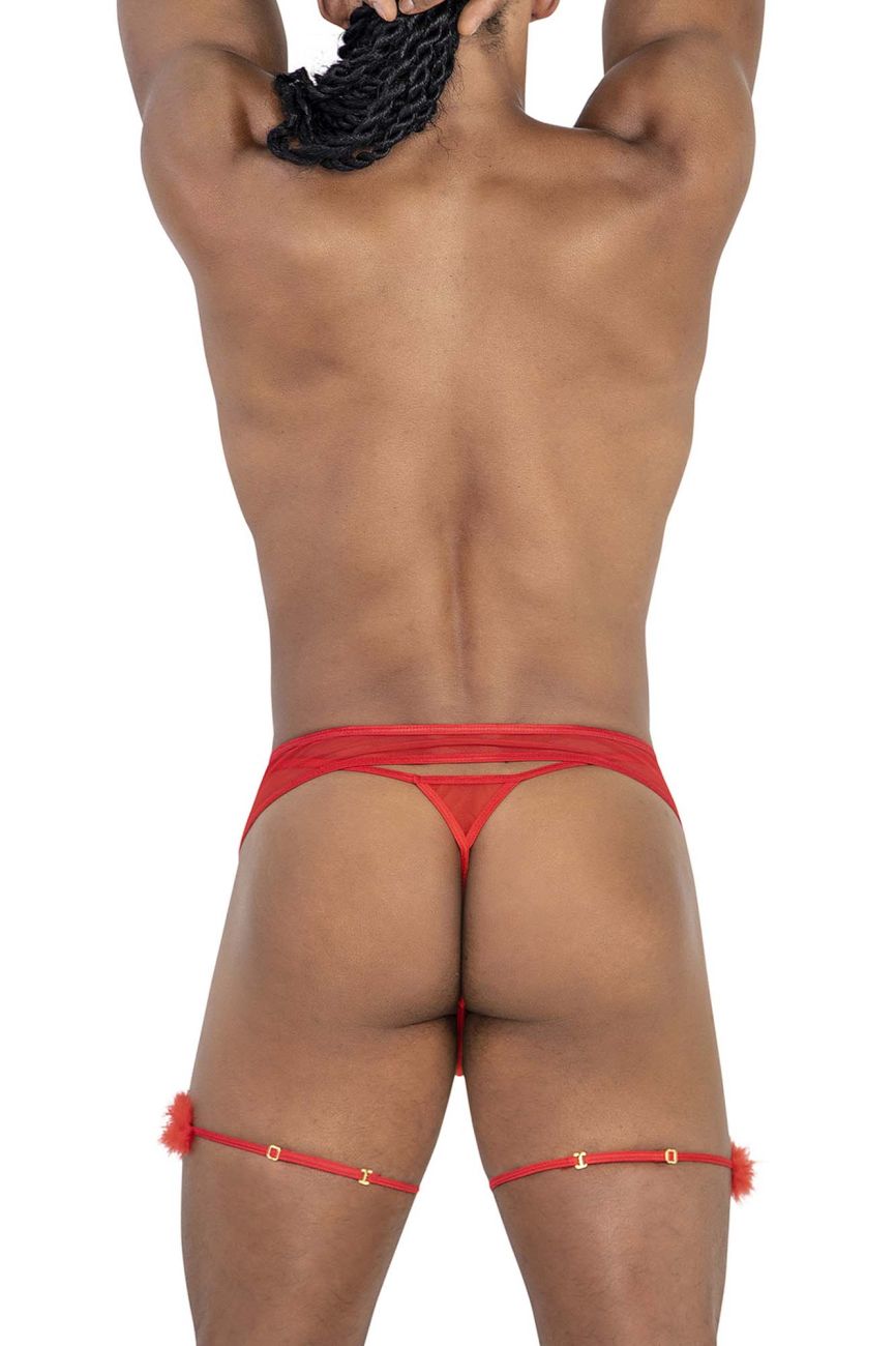 CandyMan 99806 Mesh-Strumpfband-Outfit, Farbe Rot