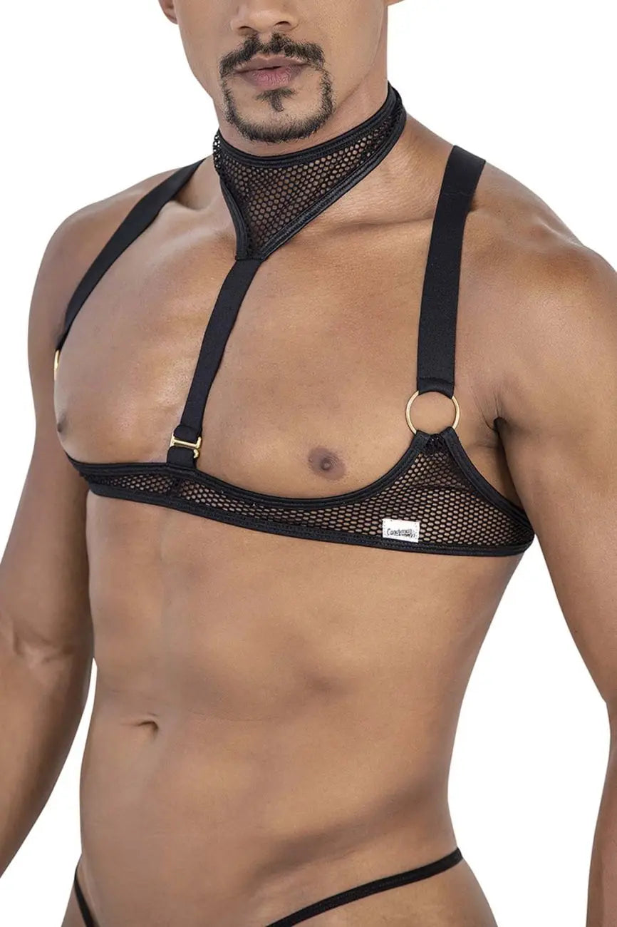 Ropa interior de hombre CandyMan 99809 arnés de malla color negro