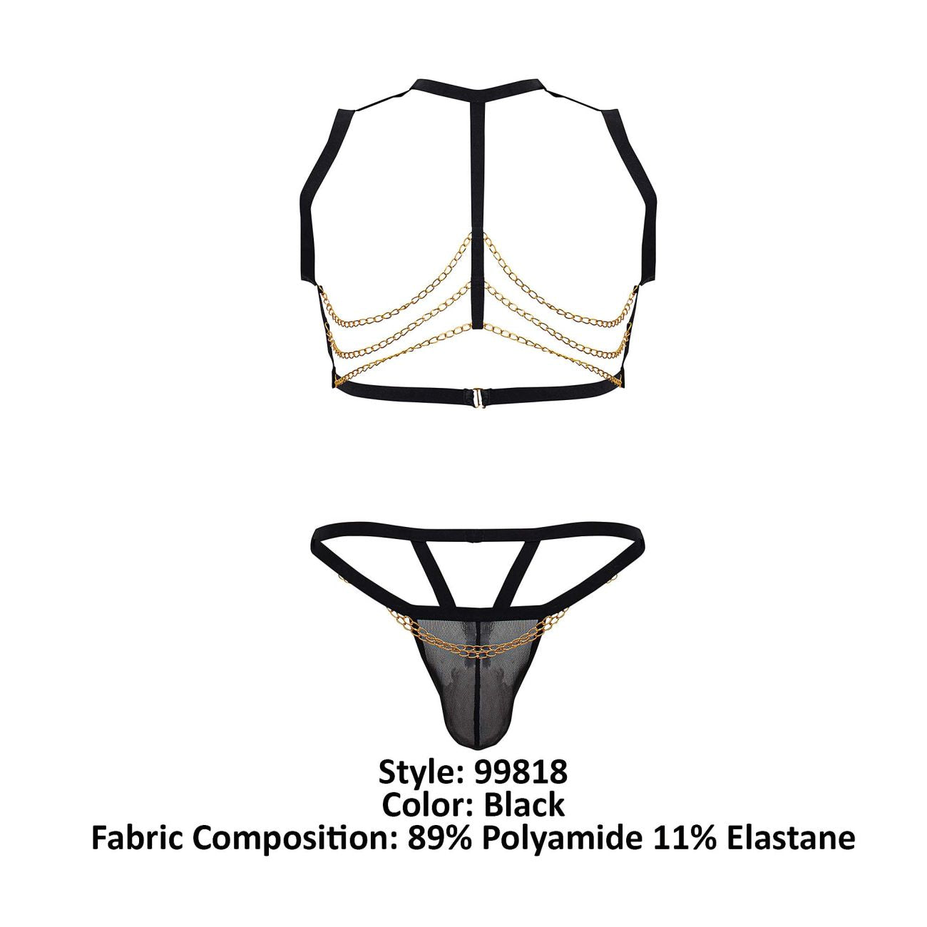 CandyMan 99818 Zweiteiliges Outfit, Farbe Schwarz