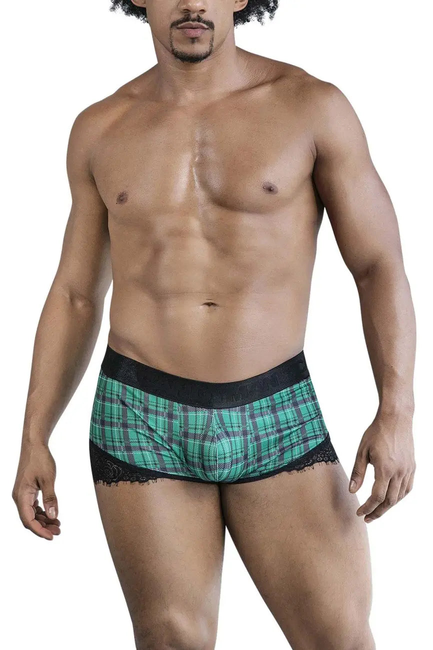 CandyMan Herrenunterwäsche 99821 Back to School Trunks Farbe Grün Kariert