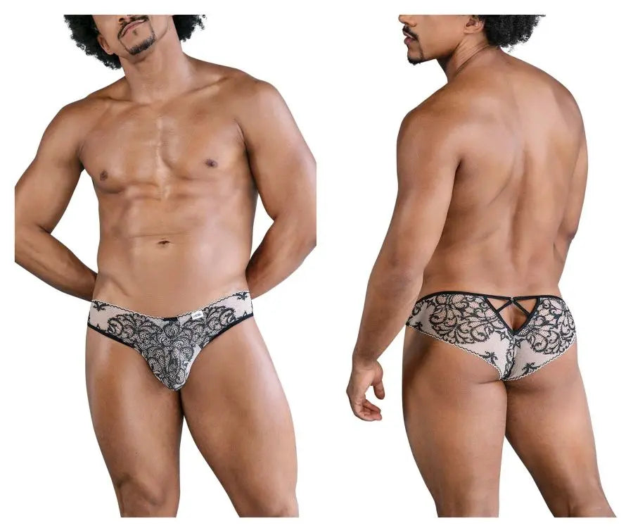 CandyMan Herrenunterwäsche 99830 Slip aus Spitze Farbe Nude-Schwarz