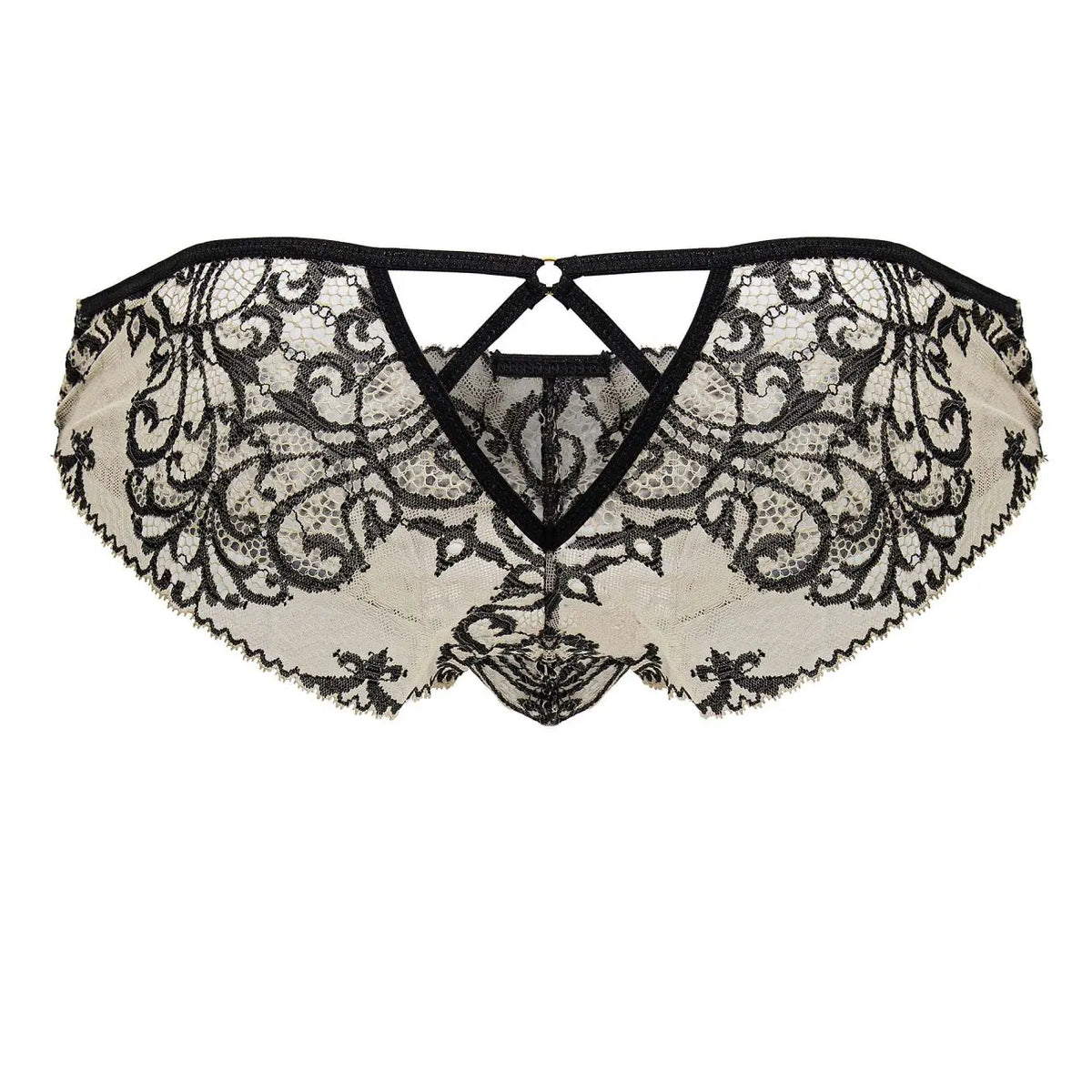 CandyMan Herrenunterwäsche 99830 Slip aus Spitze Farbe Nude-Schwarz