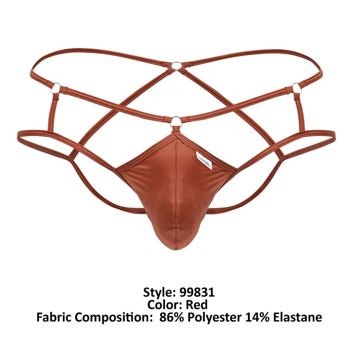 CandyMan Ropa Interior Masculina 99831 Suspensorio Tipo Jaula Color Rojo
