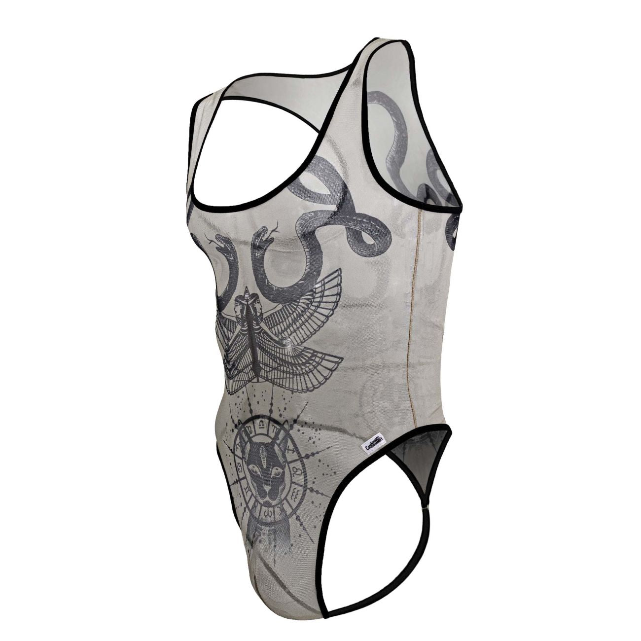 CandyMan 99869 Egyptian Bodysuit Color Nude-Black