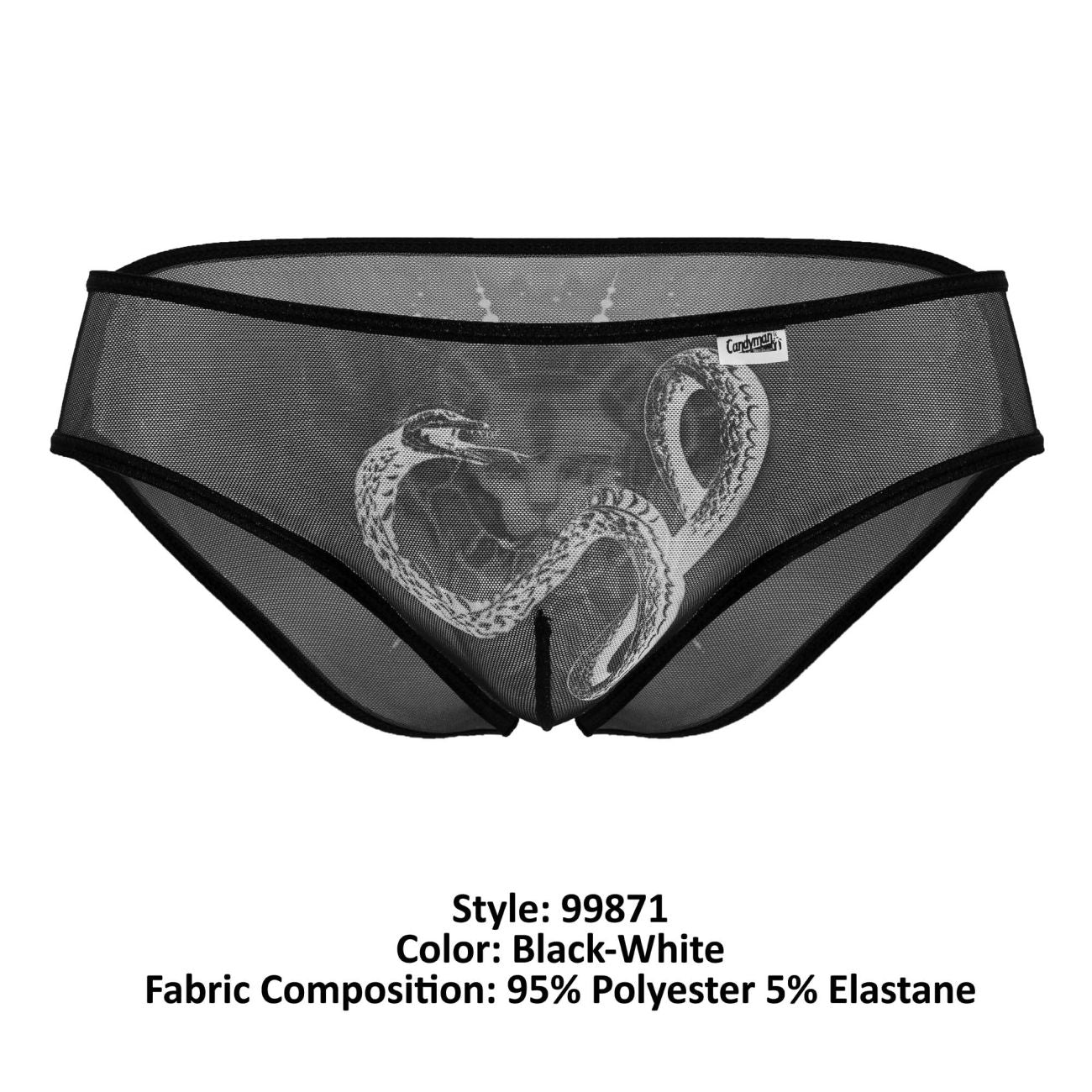 CandyMan 99871 Calzoncillos egipcios Color Negro-Blanco