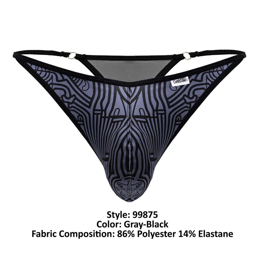CandyMan 99875 Egyptian Thongs Color Gray-Black