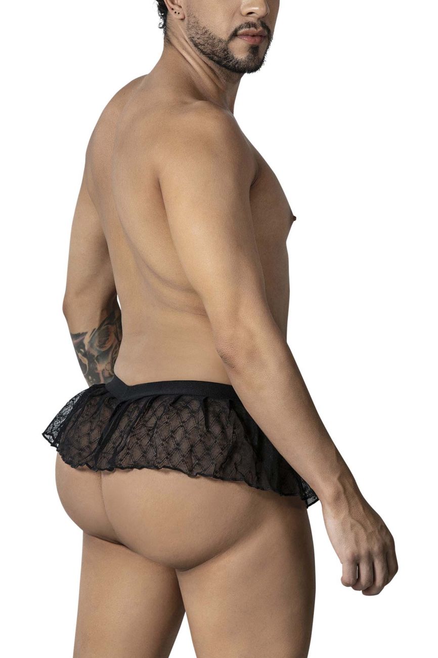CandyMan 99901 Geometric Mesh Thongs Color Black