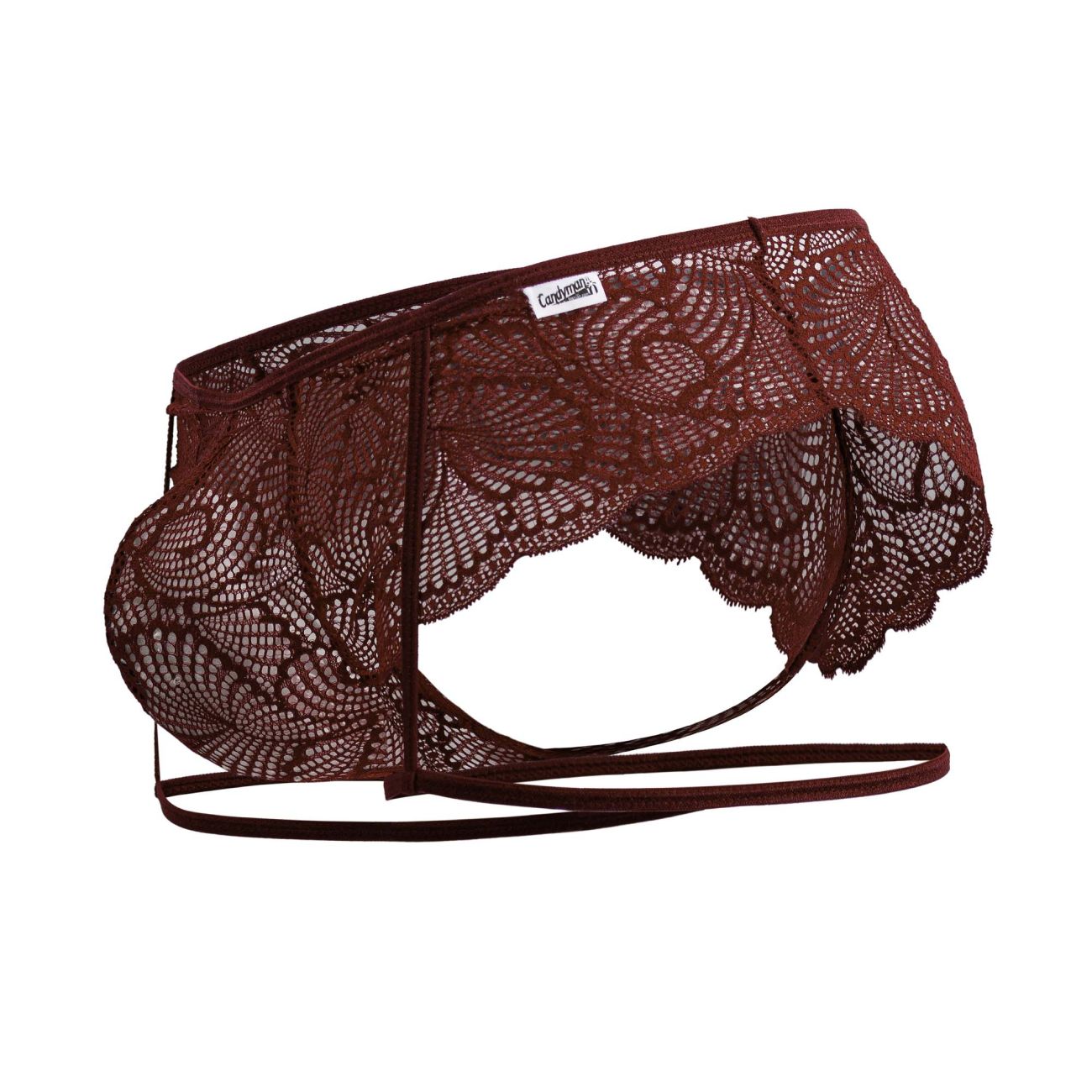 CandyMan 99905 Garter Lace Briefs Color Burgundy