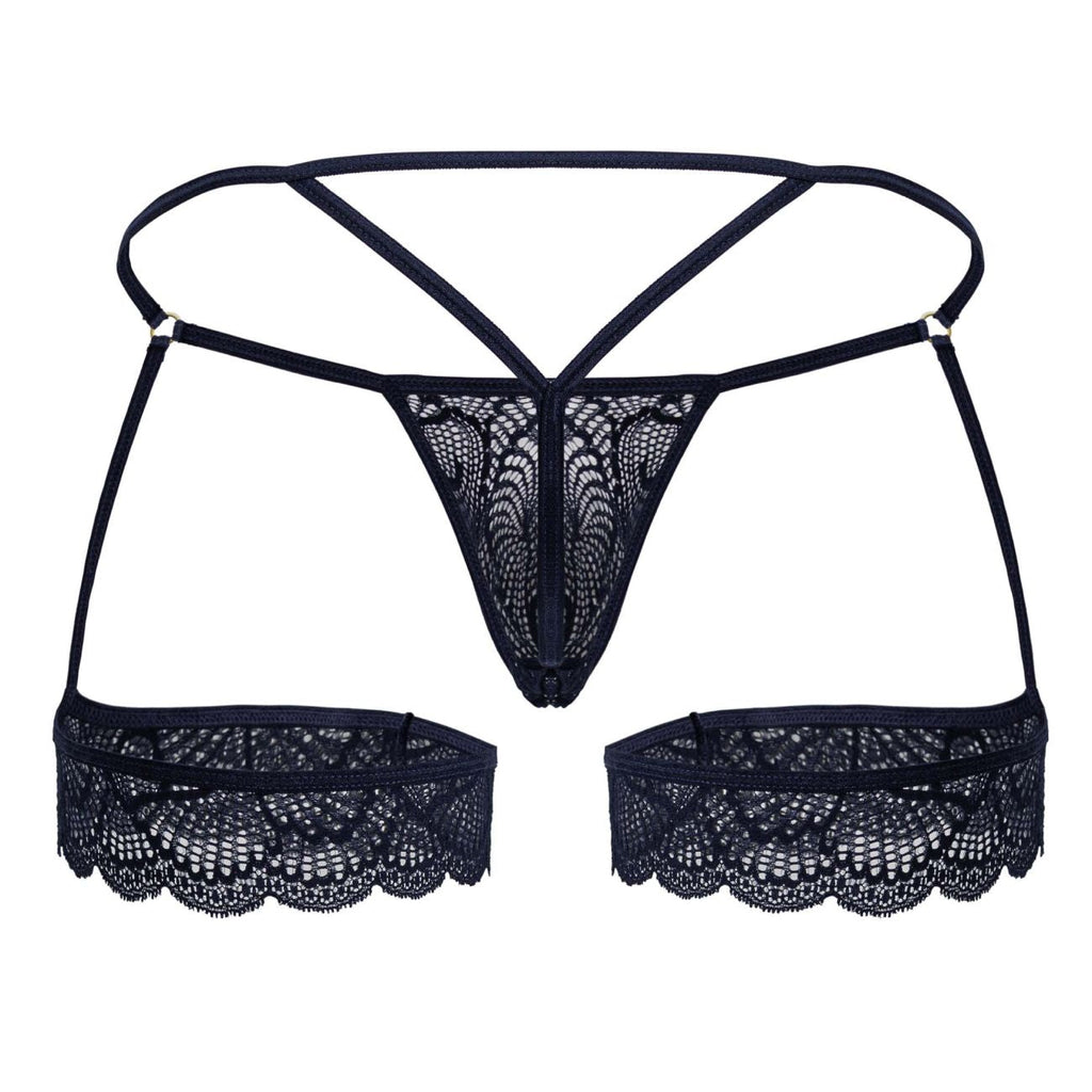 CandyMan 99906 Strap-Thong mit Spitze, Farbe Navy