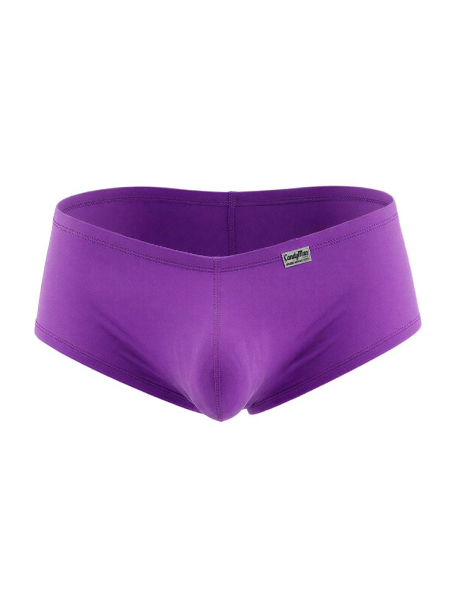 Orchid-colored CandyMan 99943 trunks with a center seam and small logo tag against a plain white background.