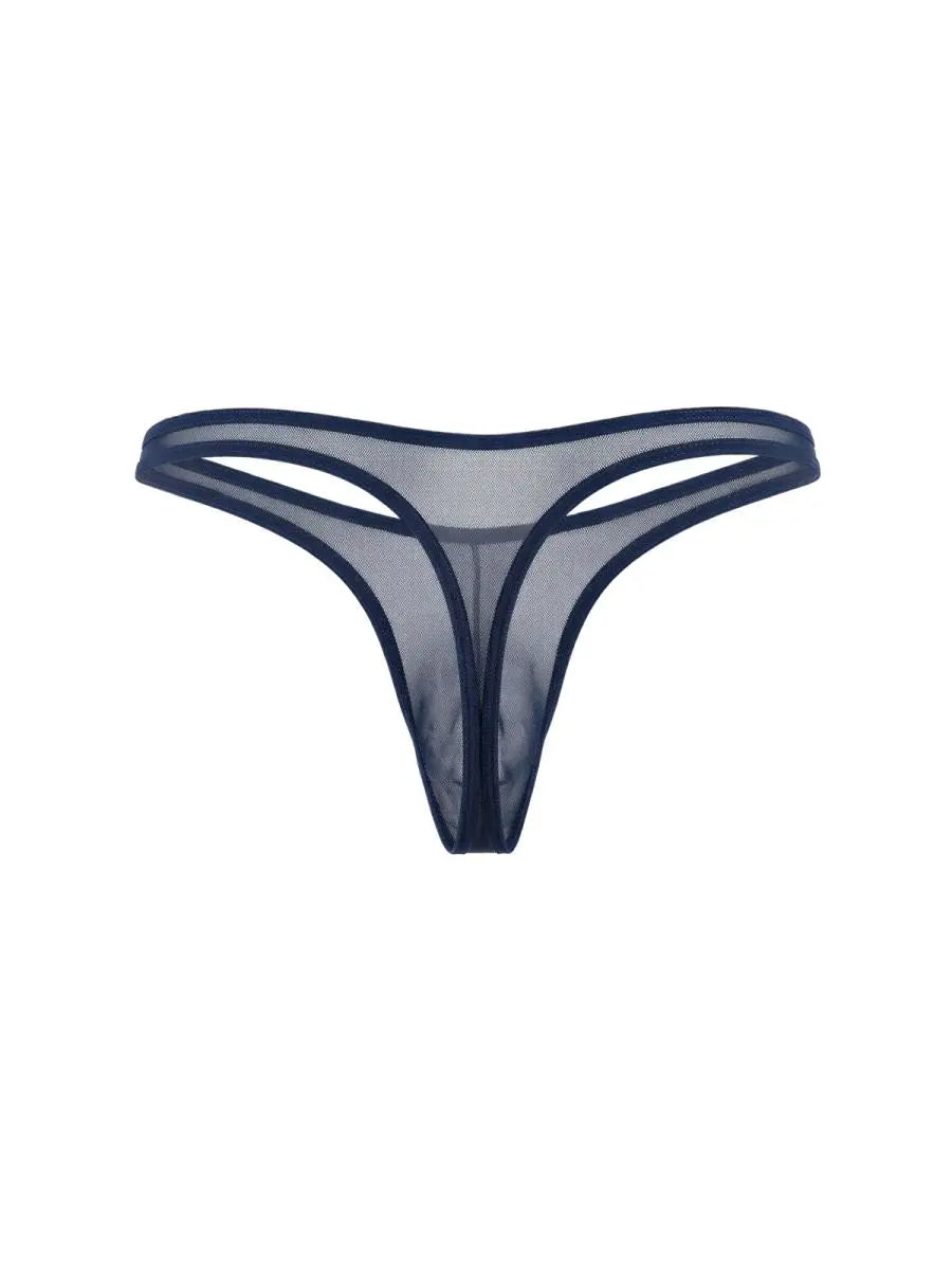 CandyMan 99954 Tanga de Malla Transparente para Hombre Color Azul Marino