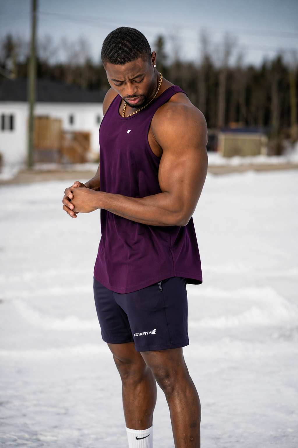 Jed North Fast-Dry Bodybuilding Workout Stringer - Dunkelviolett