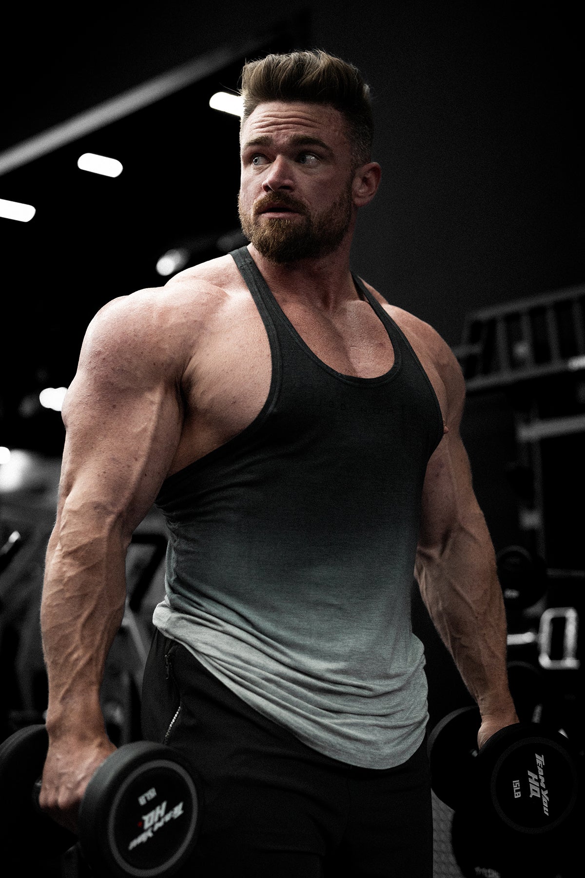 Classic Bodybuilding Racerback Stringer - Gray Ombre - DealByEthan.gay loves Jed North