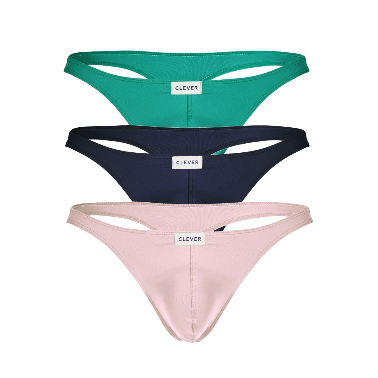 Tangas latinas australianas Clever 100007 (paquete de 3) en verde, rosa y azul