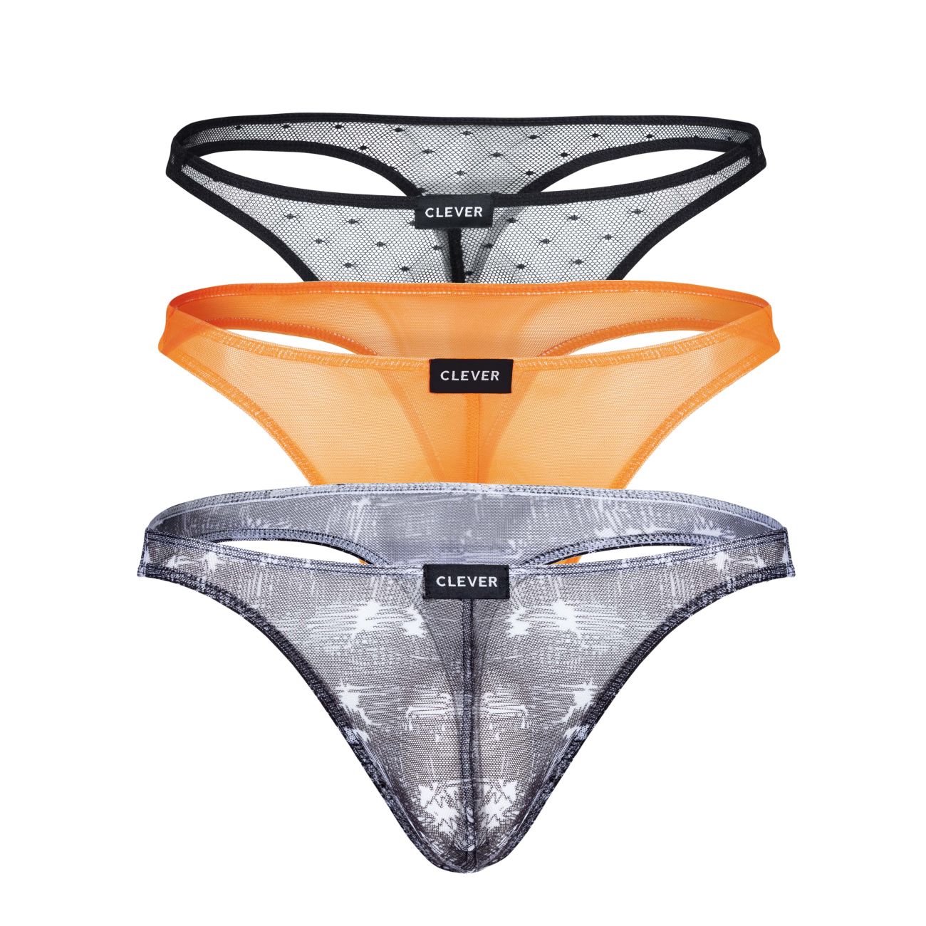 Tangas latinas australianas Clever 100008 (paquete de 3) en negro, naranja y negro