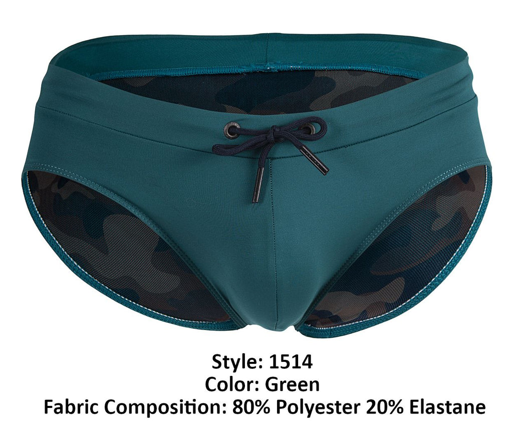Clever 1514 Acqua Swim Briefs Color Green - DealByEthan.gay loves Clever