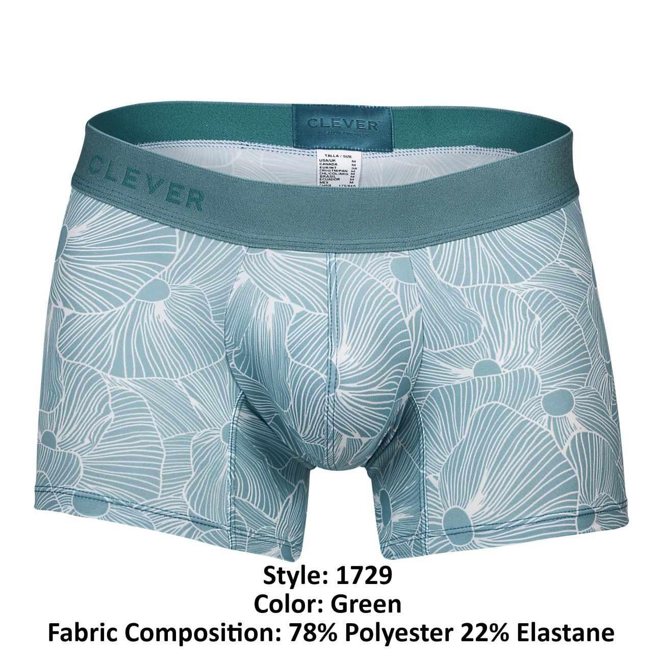 Clever 1729 Rose Trunks Color Green - DealByEthan.gay loves Clever