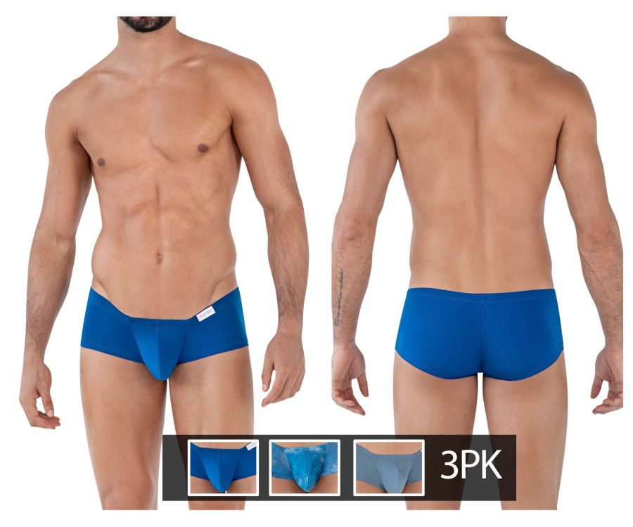 Clever 229931 3PK Australian Latin Trunks Color Petrol Blue-Dark Blue-Gray - DealByEthan.gay loves Clever