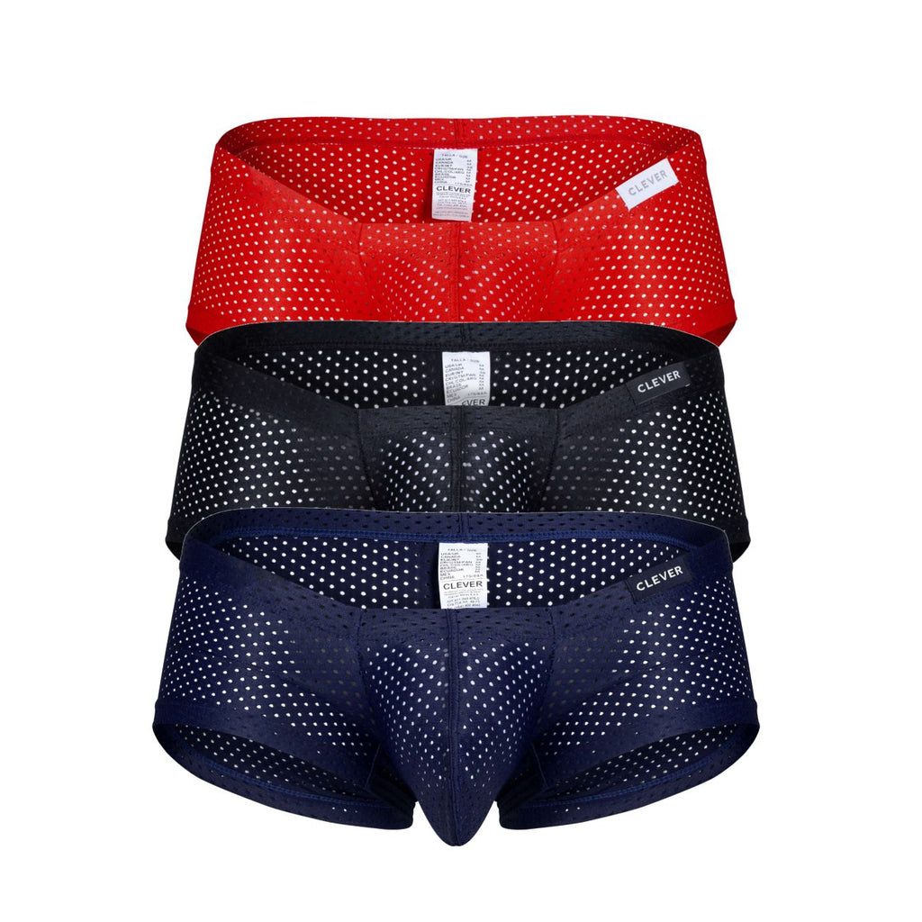 Clever 229947 3er-Pack australische Latino-Badehosen, Farbe Schwarz-Rot-Blau