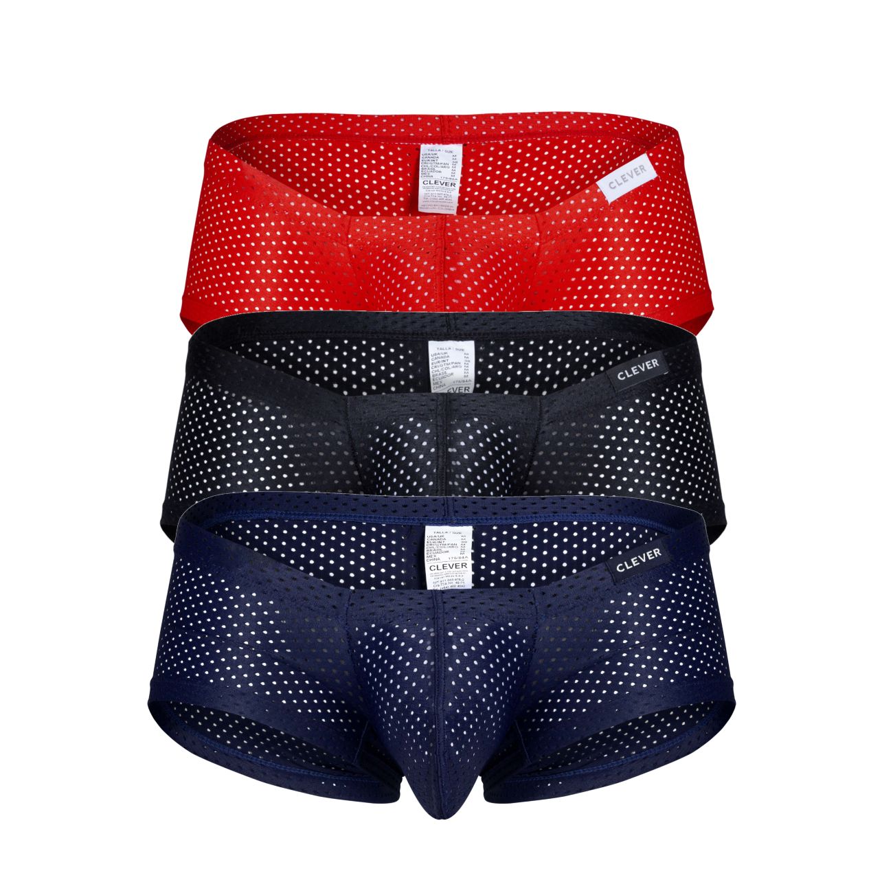 Clever 229947 - Bañador australiano latino (paquete de 3), color negro, rojo y azul