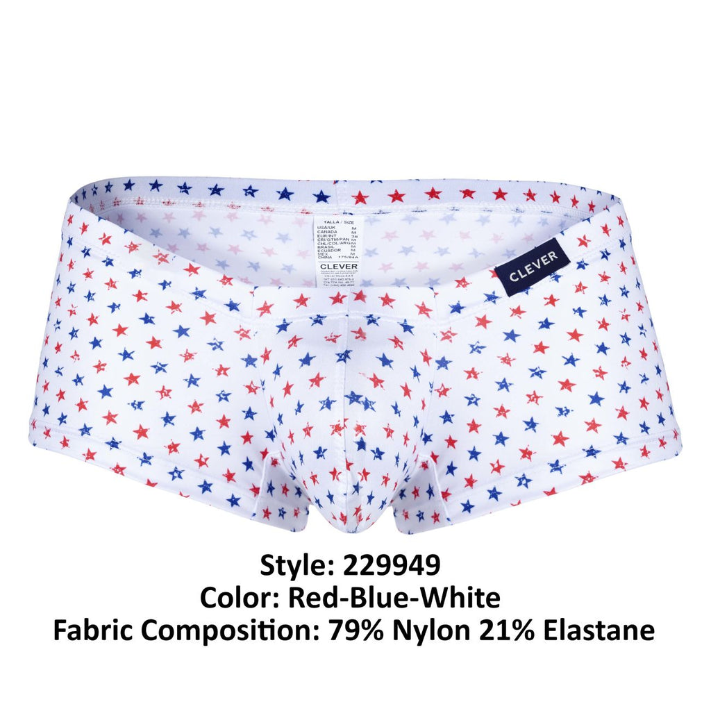 Clever 229949 3PK Autralian Latin Trunks Color Red-Blue-White - DealByEthan.gay loves Clever
