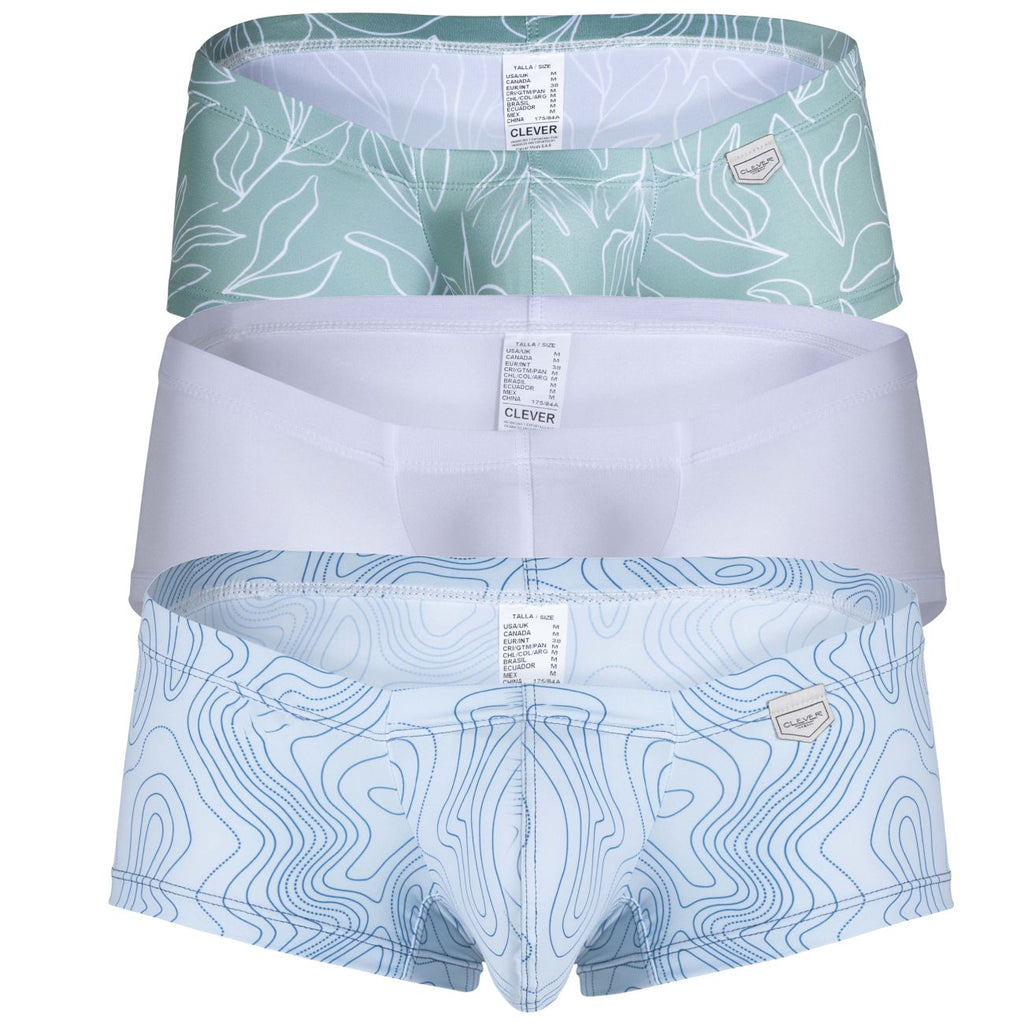 Clever 229951 - Bañador australiano latino (paquete de 3), color azul, blanco y verde
