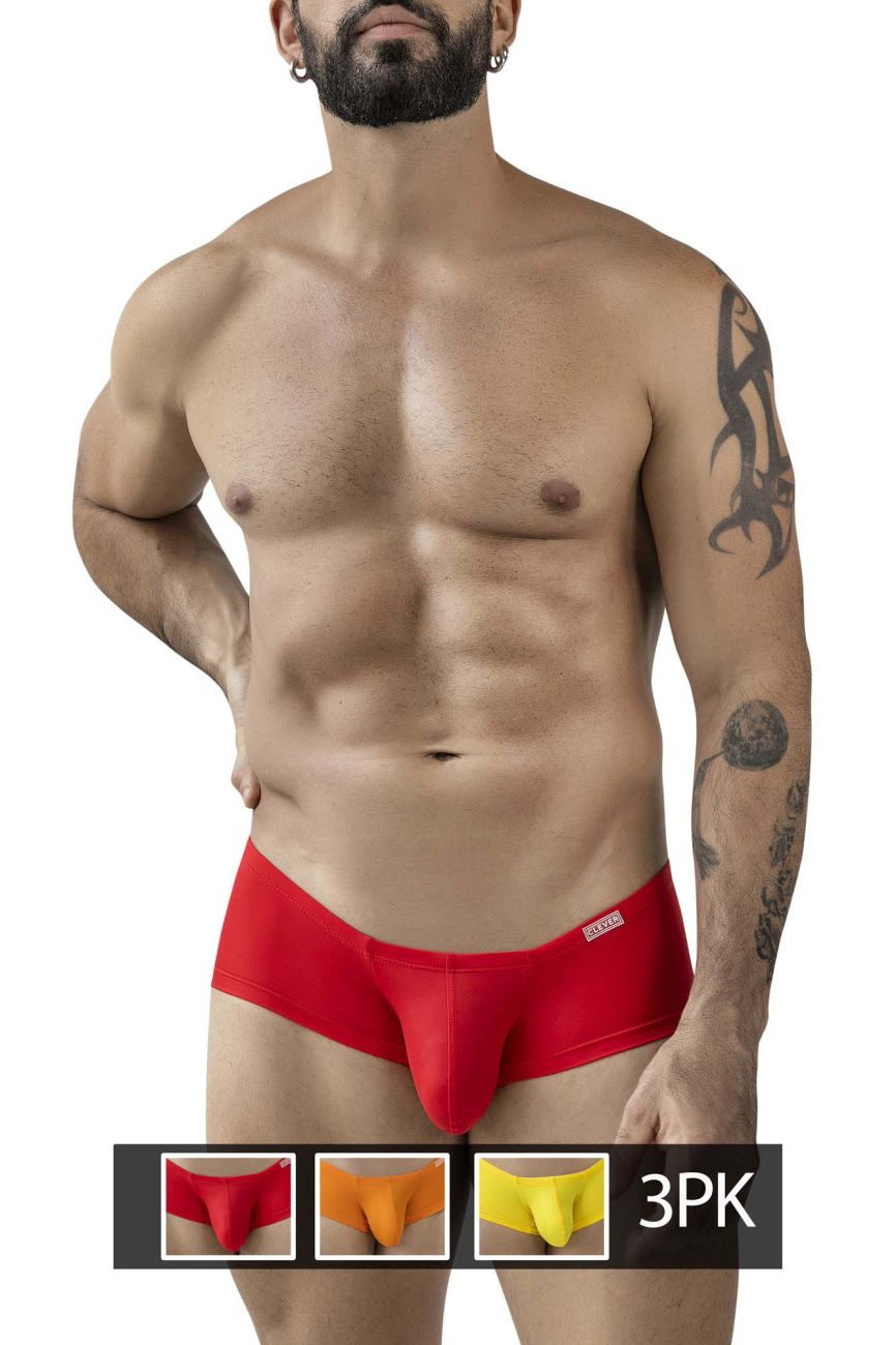 Clever 229959 3PK Australian Latin Trunks Color Multi-colored - DealByEthan.gay loves Clever