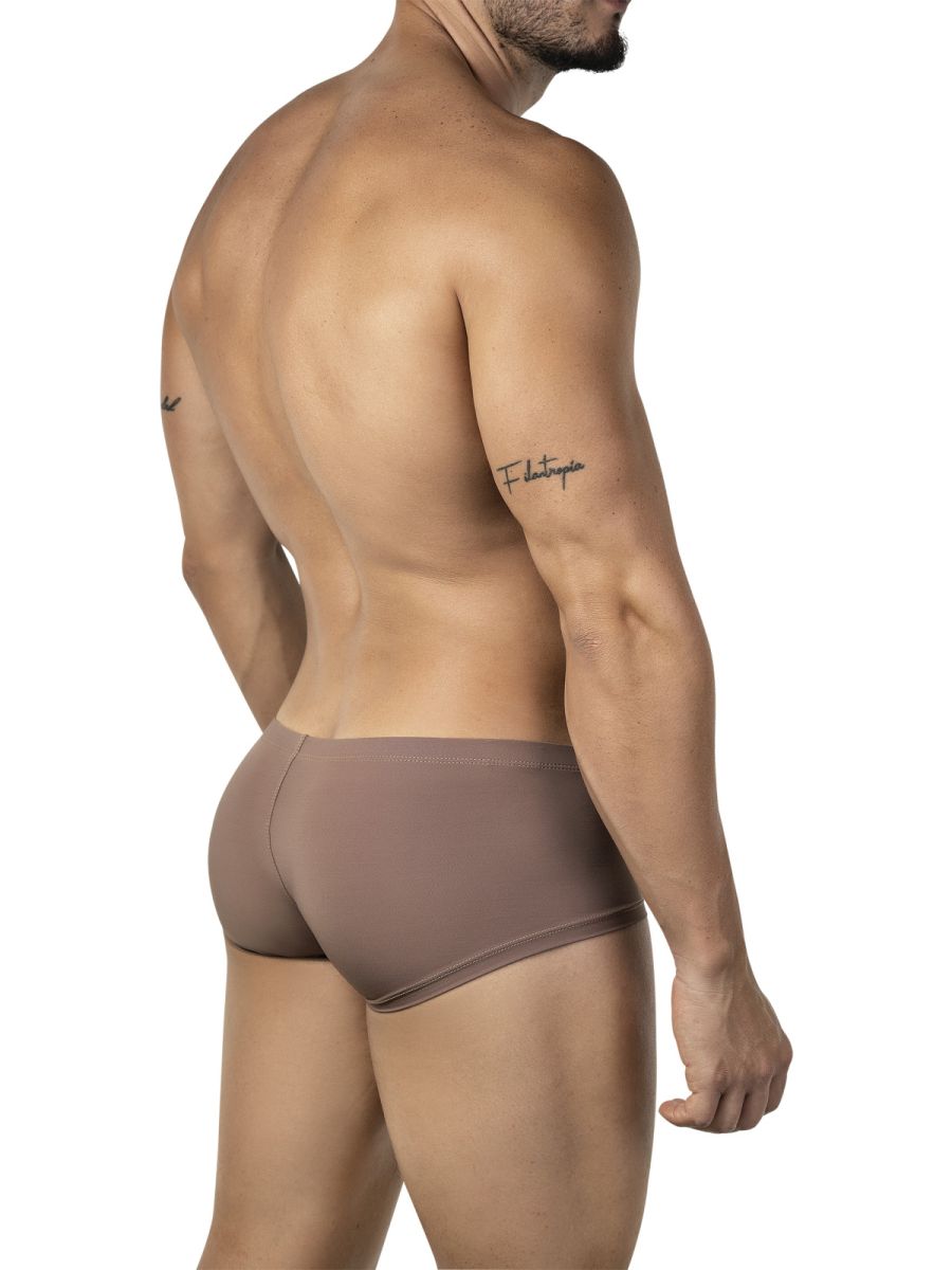 Tan-colored clever 26068 men’s briefs with smooth stretchy fabric and subtle waistband seam detail in multi-colored pack