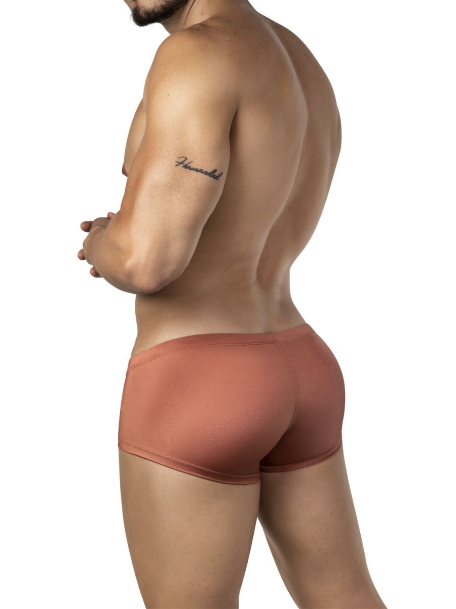 Tan-colored form-fitting men’s briefs made of smooth stretchy fabric from clever 26069 3pk australian latin trunks multi-colored set