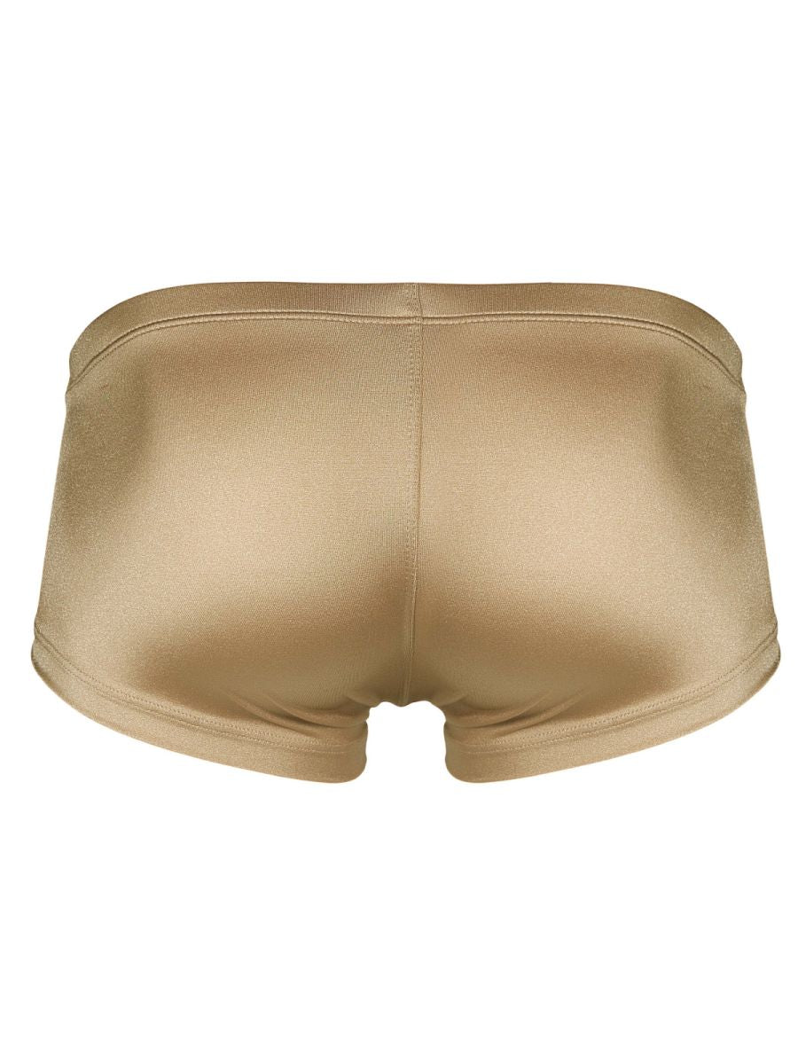 Beige satin briefs with smooth glossy finish and clean stitching from clever 26069 3pk australian latin trunks multi-colored