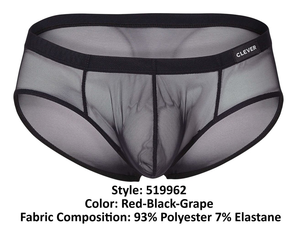 Clever 519962 3er-Pack Australian Latin Briefs Slips Farbe Rot-Schwarz-Traube