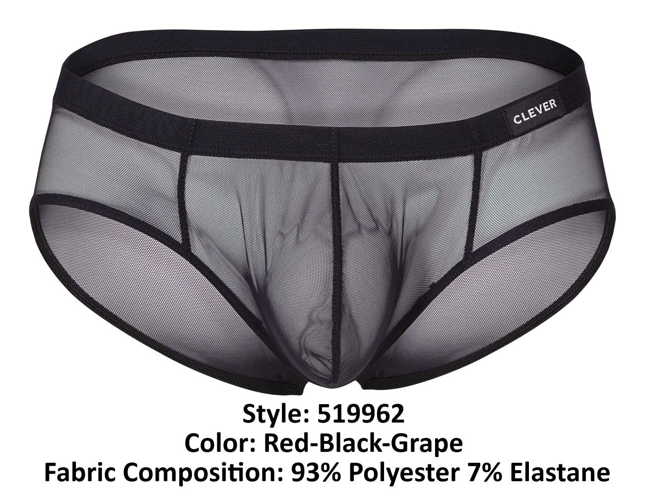 Clever 519962 3er-Pack Australian Latin Briefs Slips Farbe Rot-Schwarz-Traube
