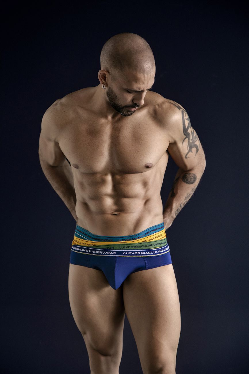 Clever 519969 3PK Australian Latin Briefs Color Blue-Petrol-Green - DealByEthan.gay loves Clever