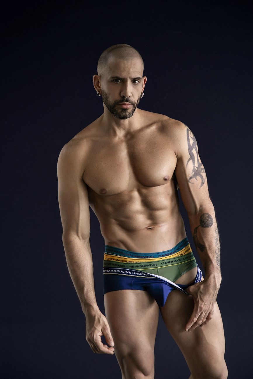 Clever 519969 3PK Australian Latin Briefs Color Blue-Petrol-Green - DealByEthan.gay loves Clever