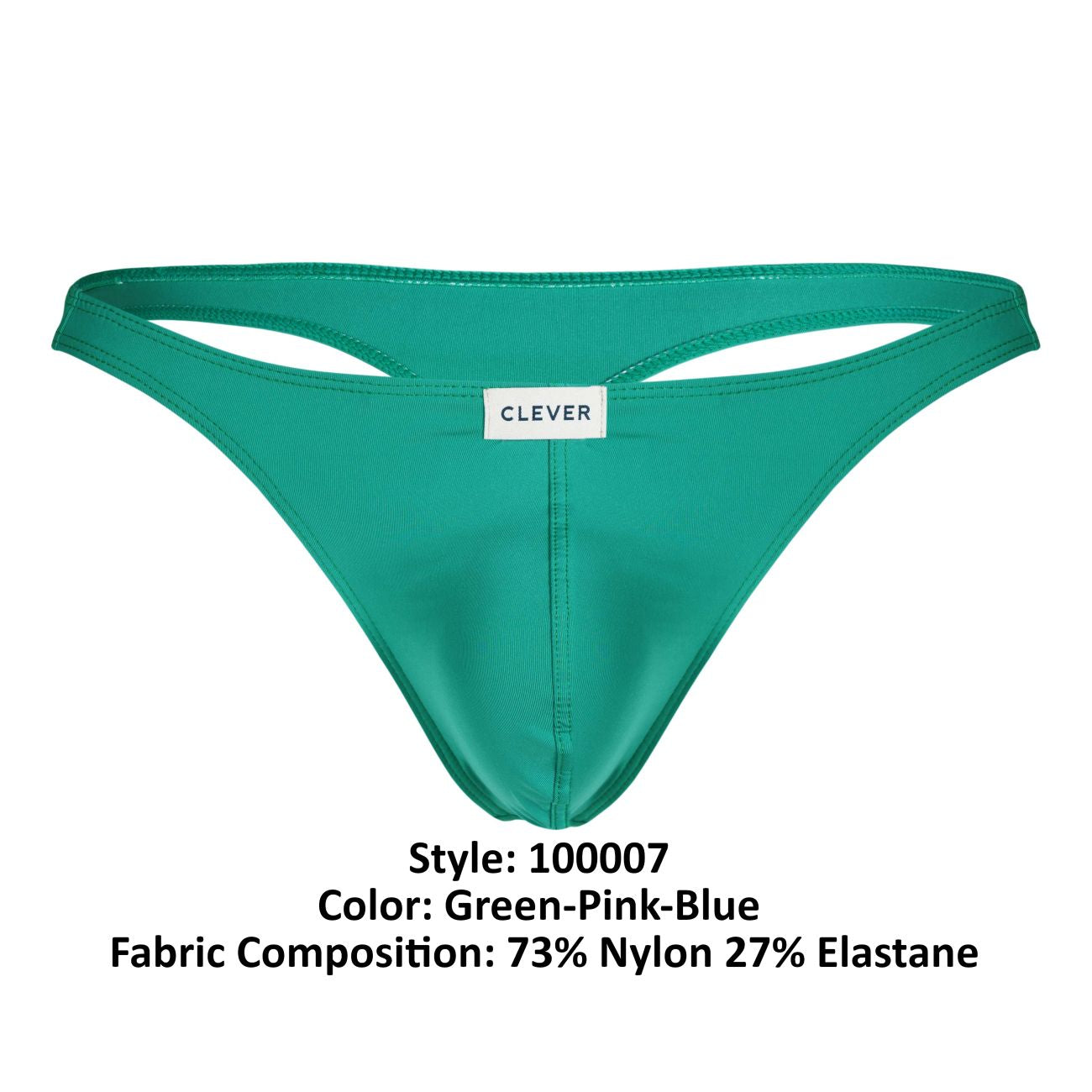 Clever 100007 3PK Autralian Latin Thongs Color Green-Pink-Blue