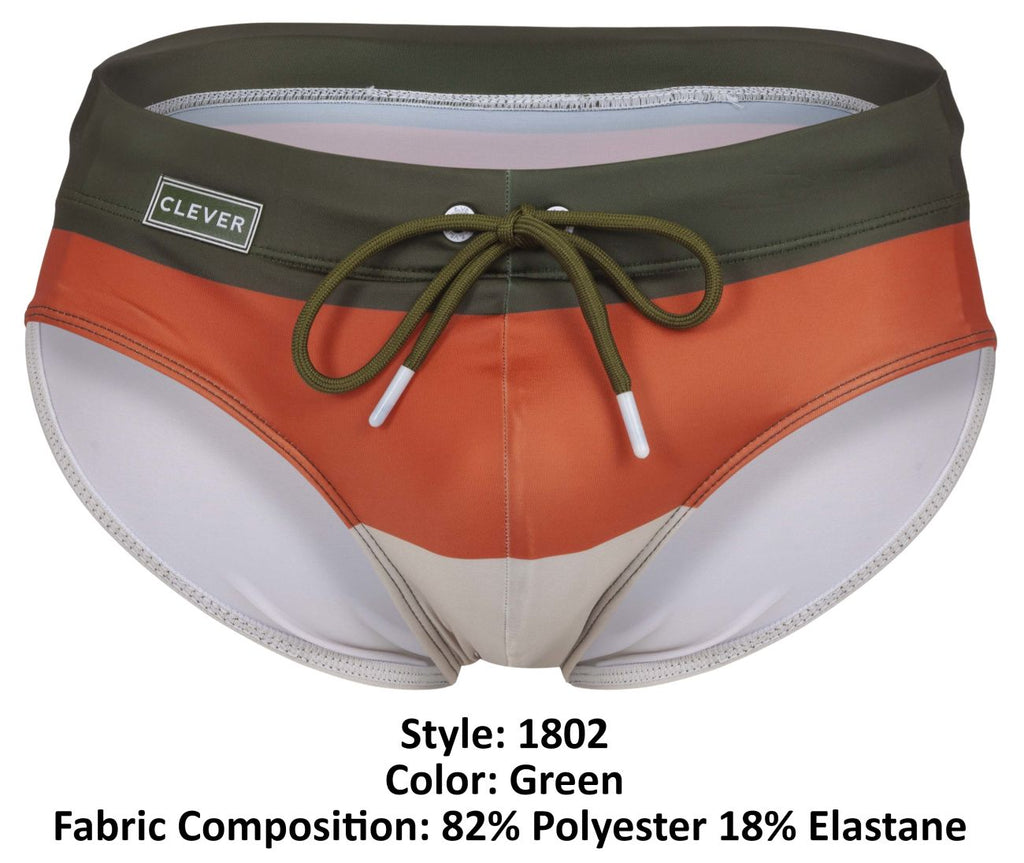 Clever 1802 Wave Badeslip Farbe Grün