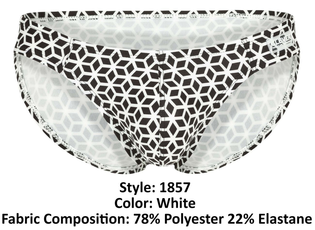 Clever 1857 Cuadricula Bikini Farbe Weiß
