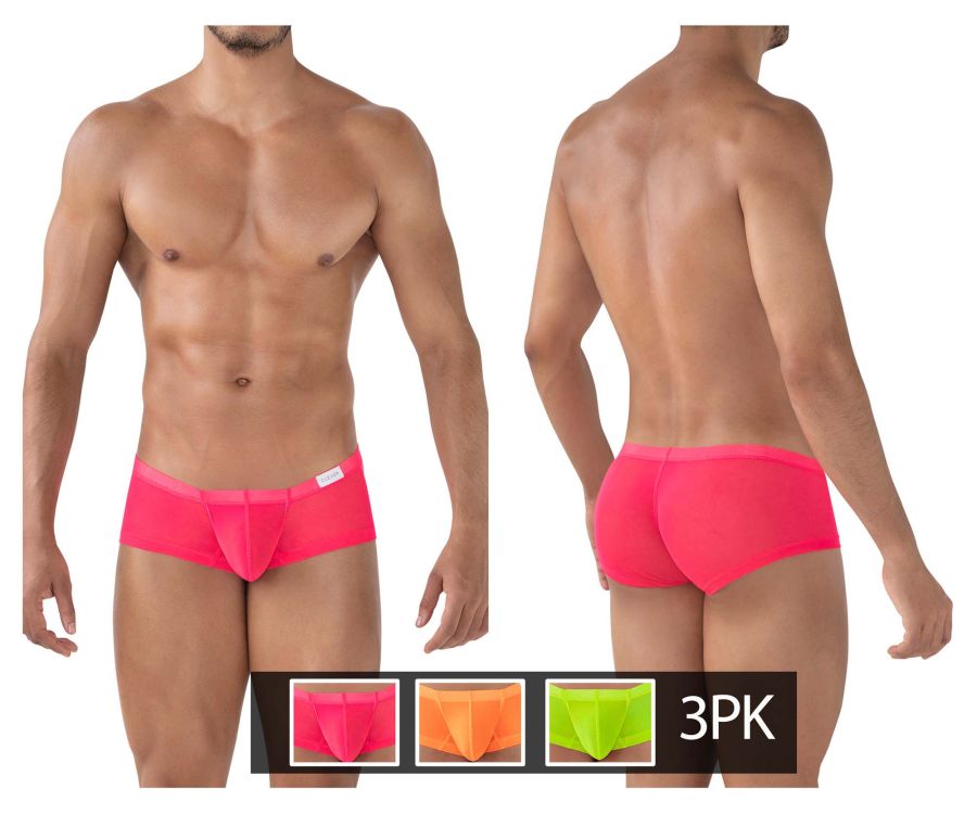 Clever 229939 3er-Pack Australian Latin Trunks, Farbe Fuchsia-Orange-Grün