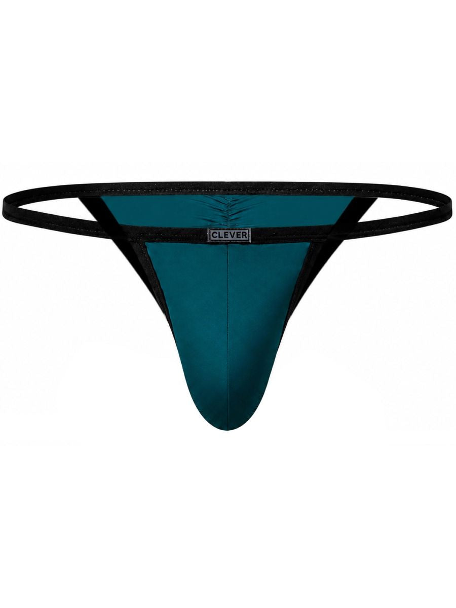Petrol blue Boreas briefs with black trim and a branded tag centered on the waistband.