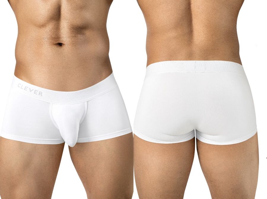 Clever 26207 Men's Underwear Mompox Trunks Sleek Ergonomic Fit Color White