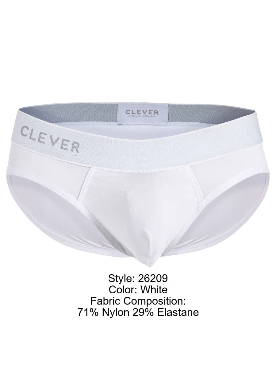 Clever 26209 Men's Underwear Salento Briefs for Everyday Comfort and Support Color White