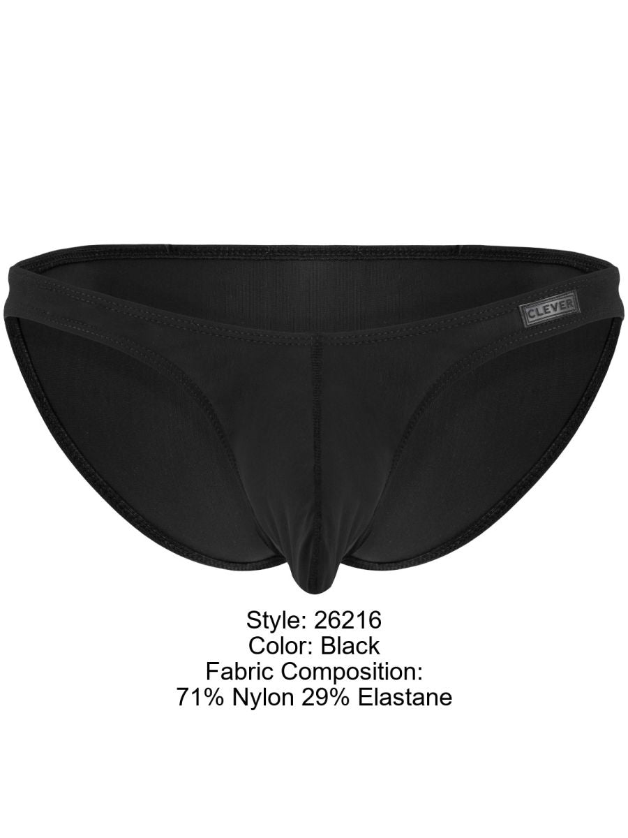 Clever 26216 Men's Underwear Cocuy Minimalist Low Rise Briefs Color Black