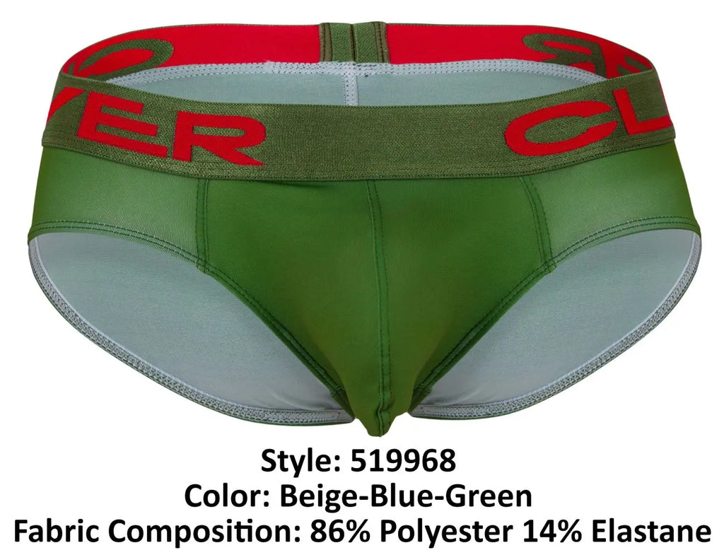 Clever Moda Ropa Interior Masculina 519968 Pack de 3 Slips Latinos Australianos Color Beige-Azul-Verde