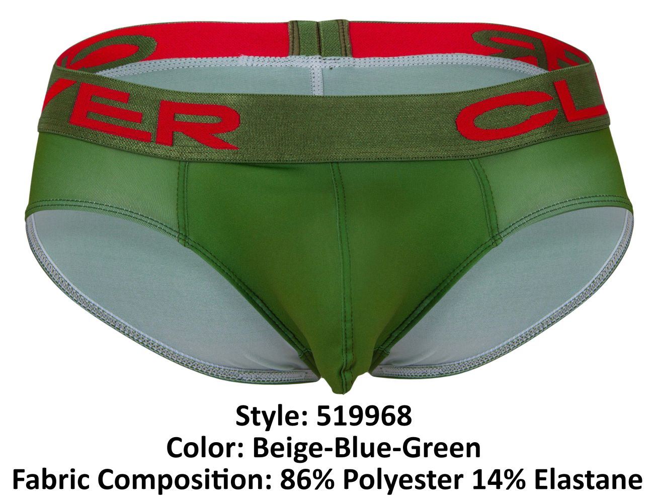Clever 519968 3er-Pack australische Latin-Slips, Farbe Beige-Blau-Grün