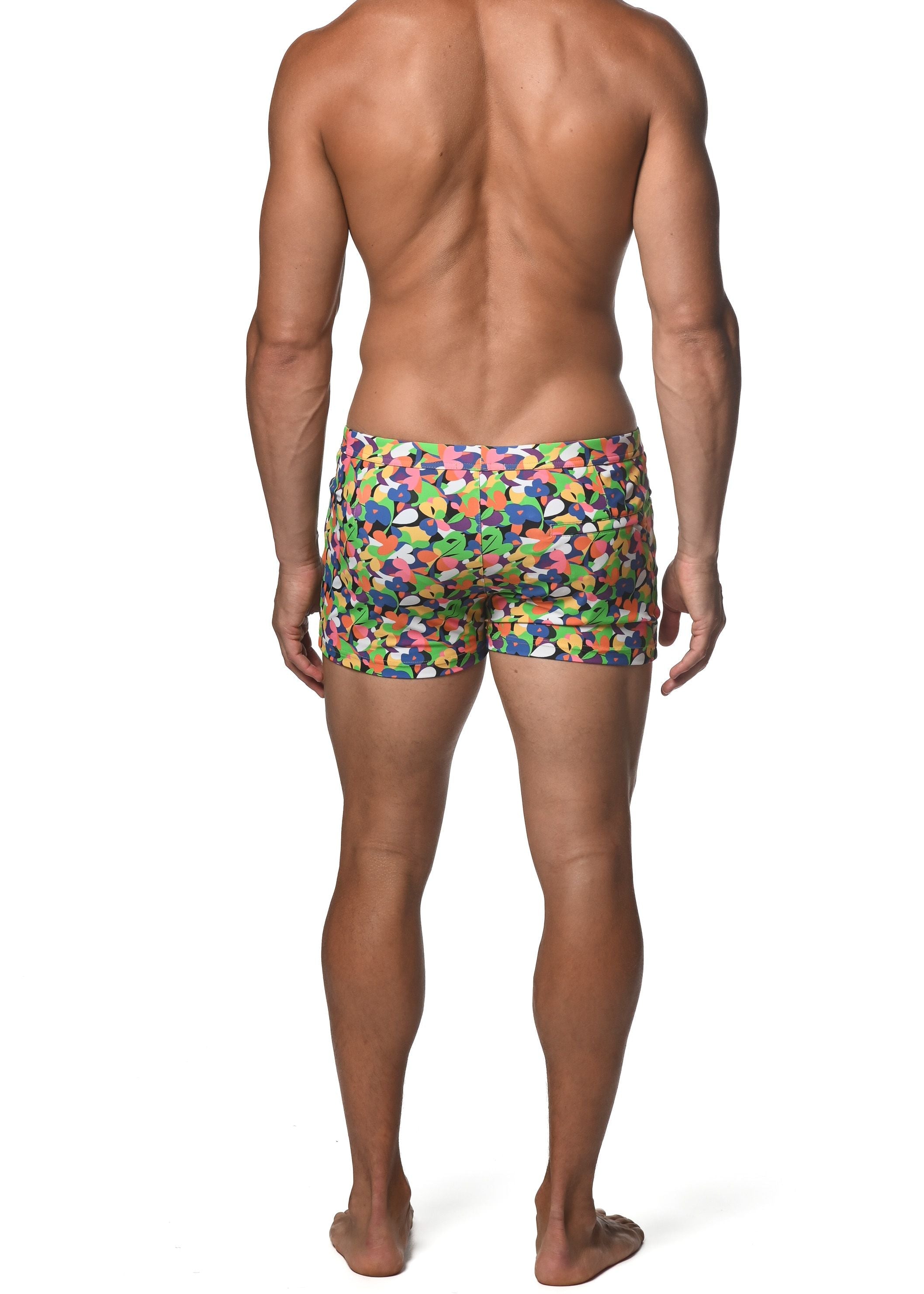 SPRING GREEN ABSTRACT COAST SWIM SHORT