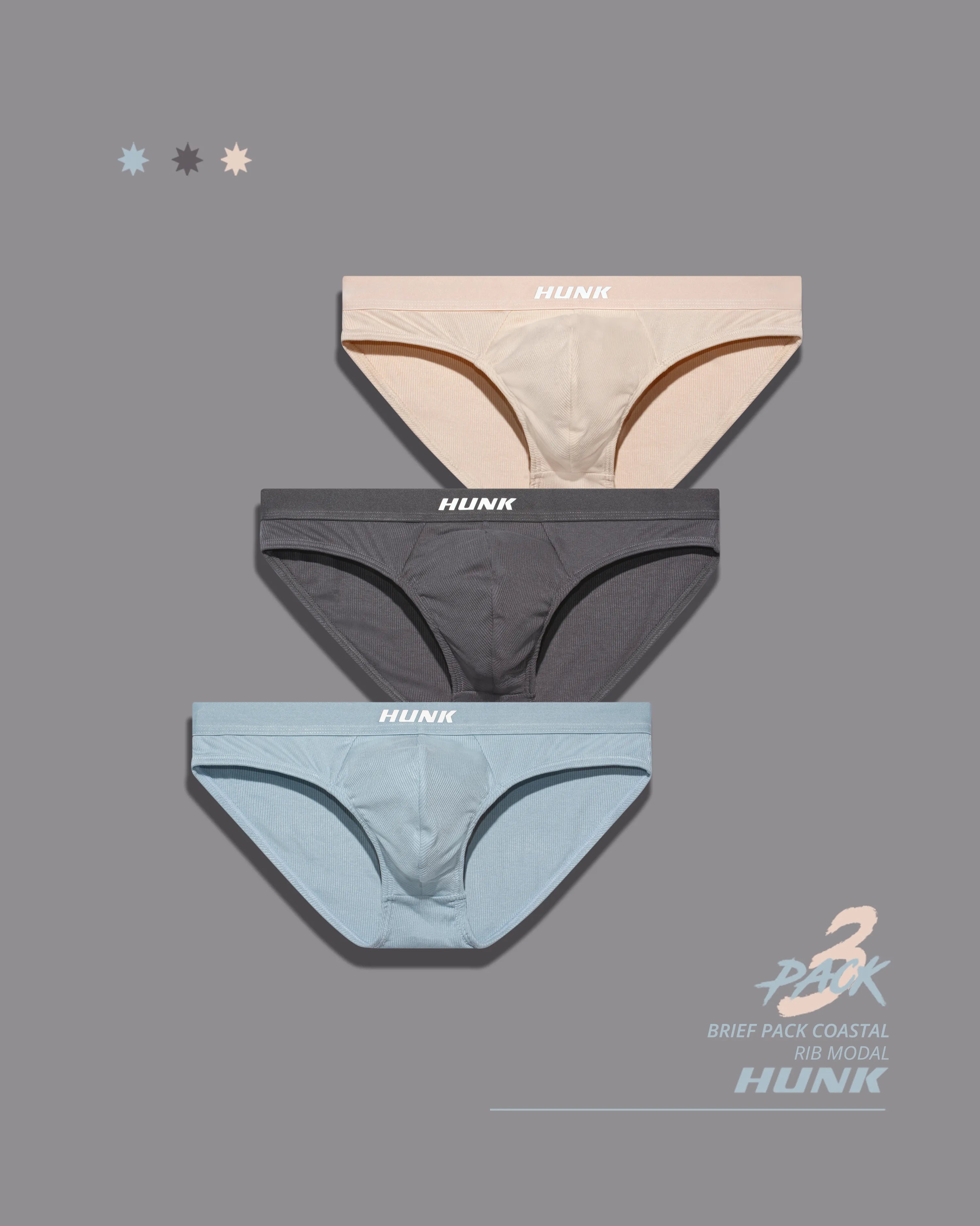 Coastal 3-Pack Briefs - DealByEthan.gay loves HUNK Menswear