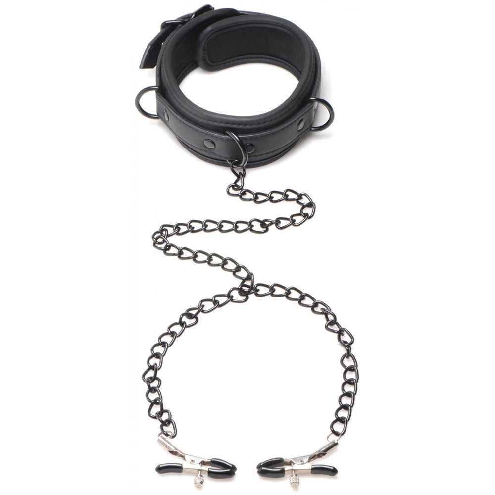 Collar de tentación con pinzas para pezones