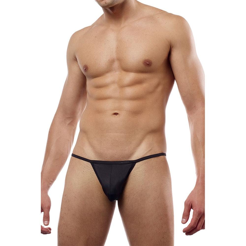 Black cover male cm112 bikini brief thong made of smooth stretchy fabric with a sleek minimalist design